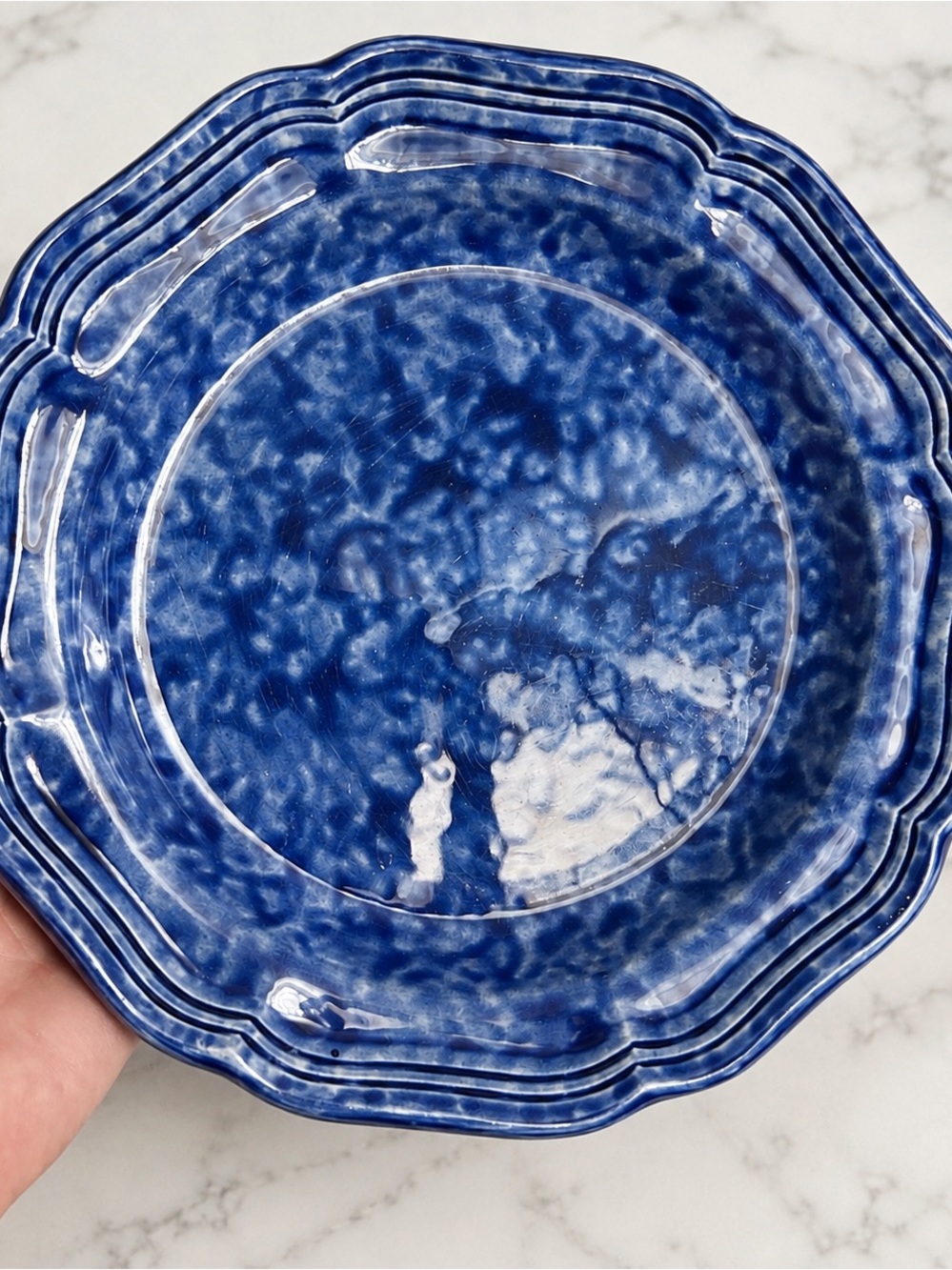 Vintage Mikasa Country Charm Sundown Blue U9501 Salad Plates Set of 4 Japan
